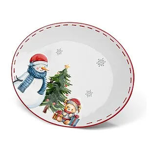 Блюдо сервировочное из доломита 30,5 х 24,5 см Merry Christmas арт. 0375