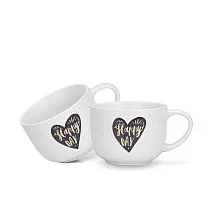 Набор из 2-х фарфоровых кружек 580 мл Happy day with heart