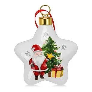 Елочная игрушка из доломита 8 х 8 см "Звезда - Санта" арт. 0425