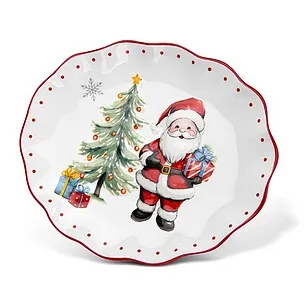 Сервировочная тарелка из доломита 23 х 19 см Merry Christmas арт. 0360