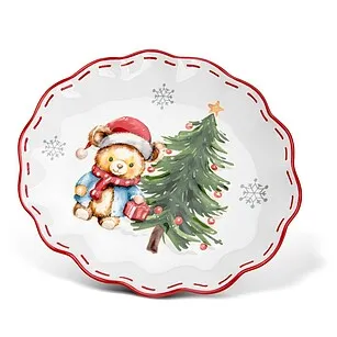 Тарелка сервировочная из доломита 23 х 19 см Merry Christmas арт. 0380