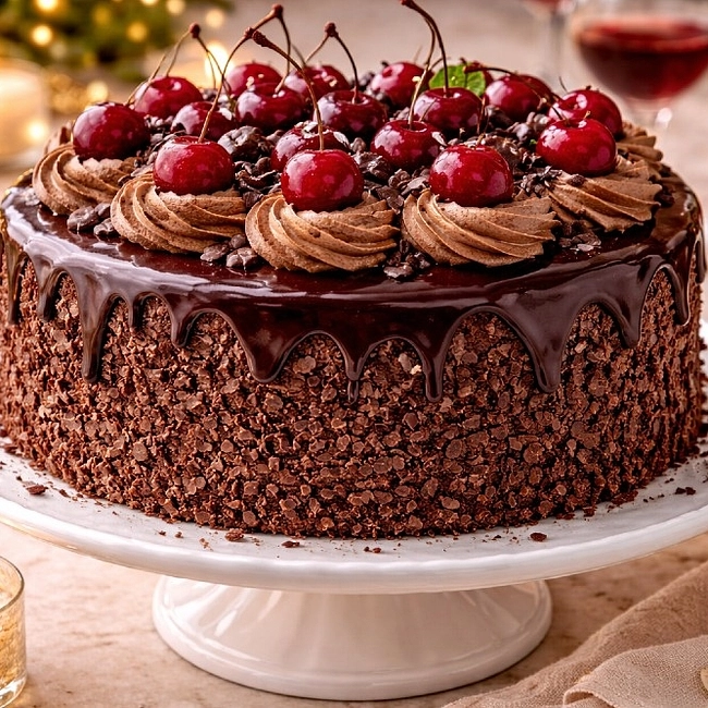 Торт «Пьяная вишня» с сочным бисквитом и мягкой вишней