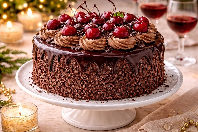 Торт «Пьяная вишня» с сочным бисквитом и мягкой вишней