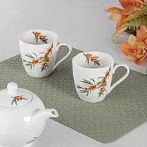 Фарфоровые кружки 360 мл / 2 шт Sea buckthorn