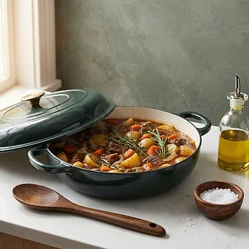 Жаровня 30 см / 3,3 л - эмалированный чугун Le Mans Green