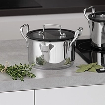 Кастрюля из нержавеющей стали индукционная 2,5 л / 18 см Fabia