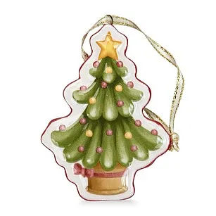 Елочная игрушка из доломита 8 х 5,6 см "Ёлка с игрушками" арт. 0423