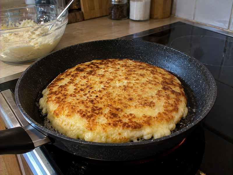 Ленивые хачапури с сыром на сковороде