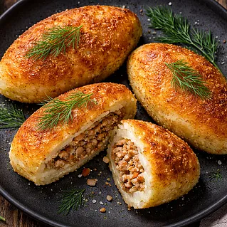 Картофельные зразы: рецепт с мясом, грибами и сыром