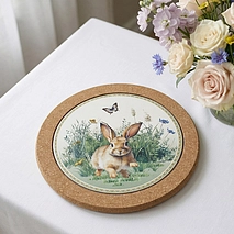 Подставка под горячее из пробкового дерева и доломита 20 см арт. 0164