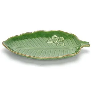 Керамическое блюдо для закусок 23 х 15 х 2,7 см Green