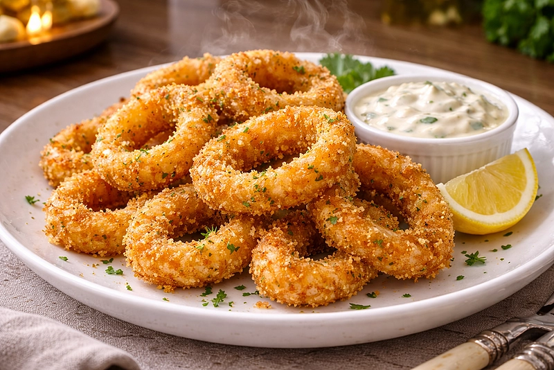 Кольца кальмара в хрустящей панировке: рецепт как в ресторане