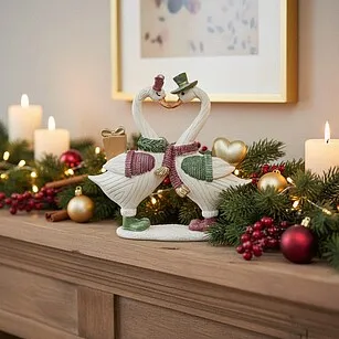 Статуэтка "Гуси с подарками" 18 см (полирезин)