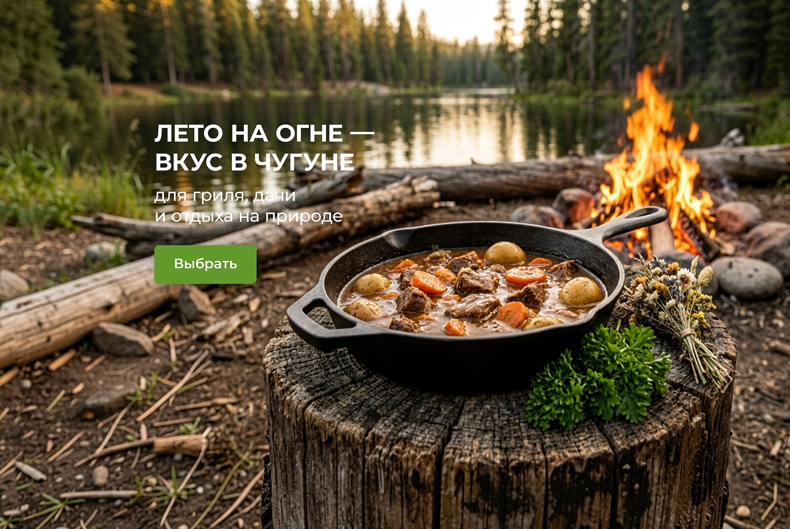 Лето на огне вкус в чугуне