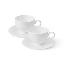 Набор из 2-х кофейных чашек с блюдцами 200 мл Noemi (костяной фарфор)