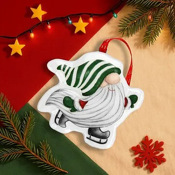 Елочная игрушка "Гном на коньках" арт. 0409