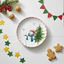 Плоская тарелка 20 см Merry Christmas арт. 0381