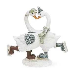 Статуэтка "Гуси на коньках" 17 см (полирезин)