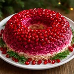 Салат «Гранатовый браслет» с курицей и черносливом