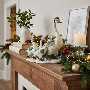 Статуэтка "Гусиная семья" 18,5 см (полирезин)