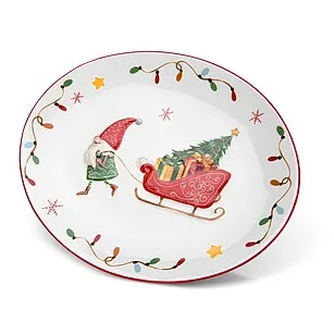 Сервировочное блюдо из доломита 30 х 24,5 см Merry Christmas арт. 0387