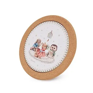 Подставка под горячее из пробкового дерева и доломита 20 см арт. 0155