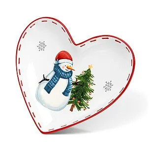 Блюдо сервировочное из доломита 19 х 16 см Merry Christmas арт. 0376