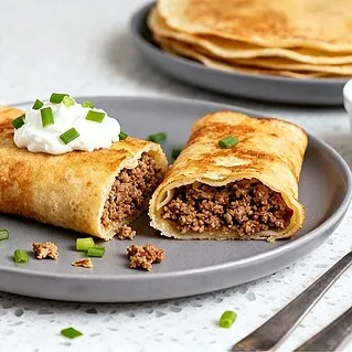 Блинчики с мясом: рецепт тонких блинов с сочной начинкой