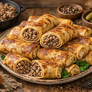 Блинчики с мясом: рецепт тонких блинов с сочной начинкой