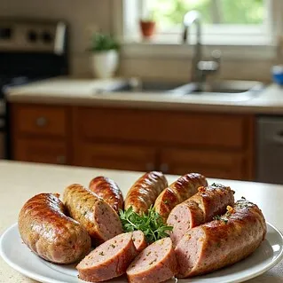 Домашняя колбаса в духовке: вкусный рецепт из свинины пошагово