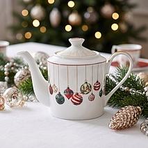Чайник фарфоровый 1150 мл Christmas balls