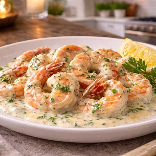 Креветки в сливочно-чесночном соусе: рецепт быстрого ужина