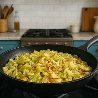 Капуста на сковороде: рецепт с золотистой хрустящей корочкой