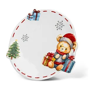 Десертная тарелка из доломита 15 см Merry Christmas арт. 0370