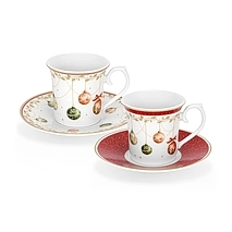 Кофейные чашки с блюдцами 90 мл / 4 пр. Christmas balls арт. 13347