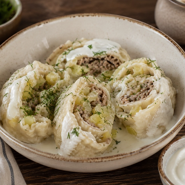 Ленивые манты – с мясом, картошкой и на пару