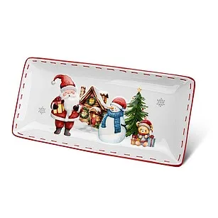 Блюдо сервировочное из доломита 34 х 17 см Merry Christmas арт. 0373