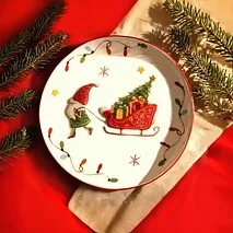 Тарелка плоская 20 см Merry Christmas арт. 0383