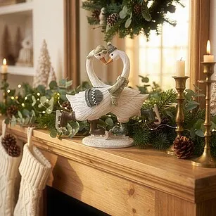 Статуэтка "Гуси на коньках" 17 см (полирезин)