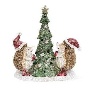 Статуэтка "Ёжики у елки" 16,5 см (полирезин)
