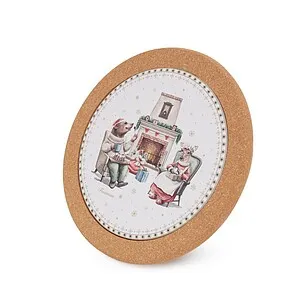 Подставка под горячее из пробкового дерева и доломита 20 см арт. 0154