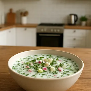 Окрошка на кефире - рецепт холодного супа