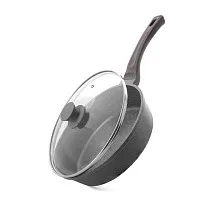 Сковорода из литого алюминия с крышкой 28 см Unique pro