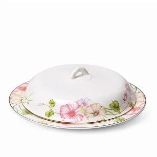 Блюдо с крышкой 25 см (костяной фарфор) Leticia