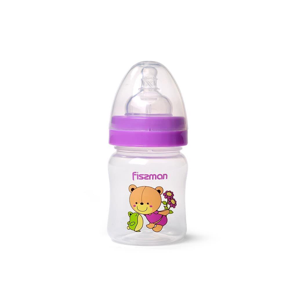 Детская бутылочка для кормления пластиковая Фиолетовая 120мл / 14см
