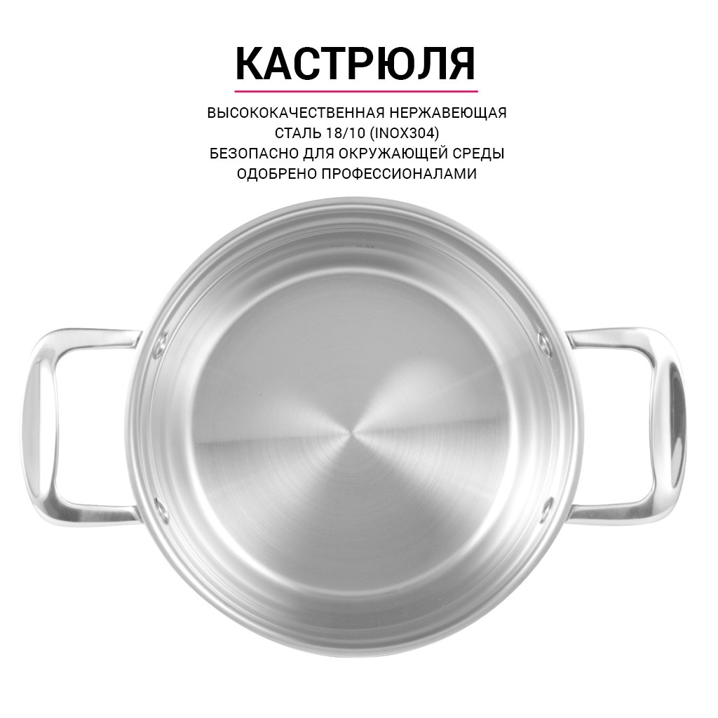 Кастрюля индукционная 24 см / 6,4 л Nordia