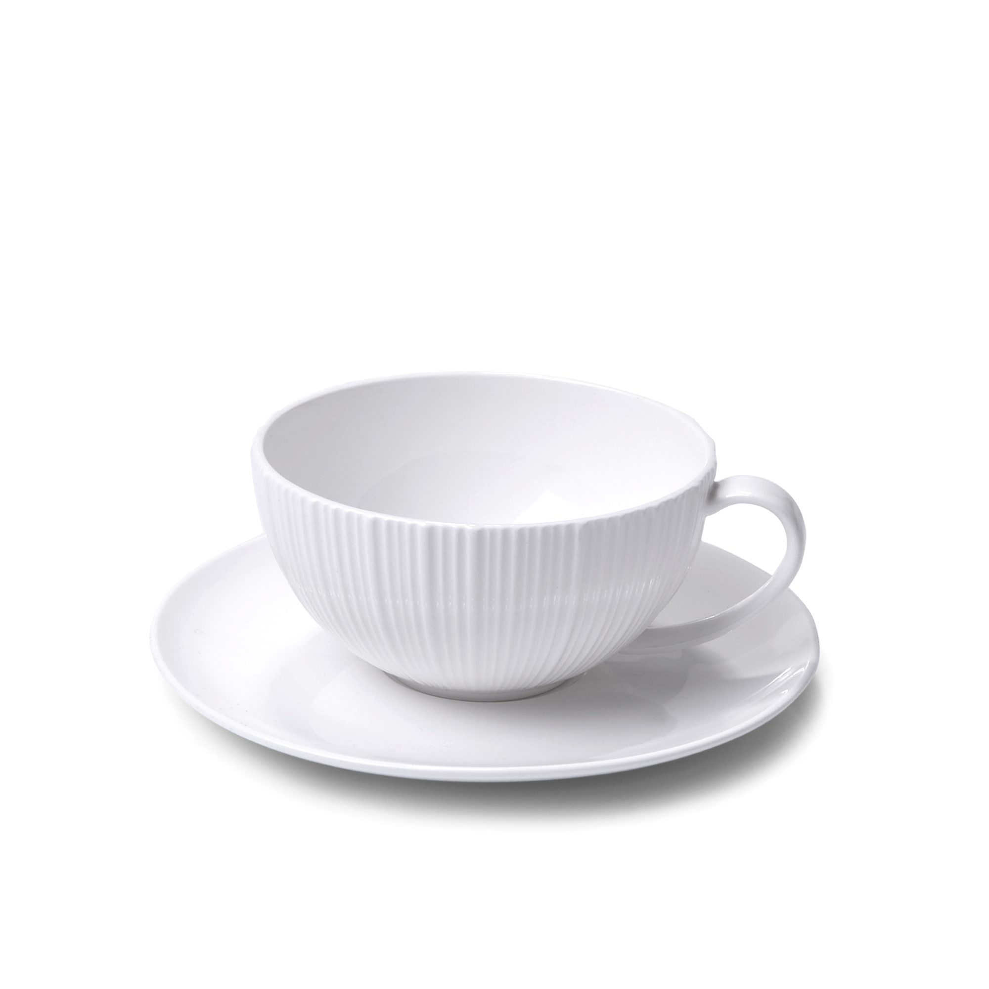 Чашка с блюдцем из фарфора Elegance white 250мл