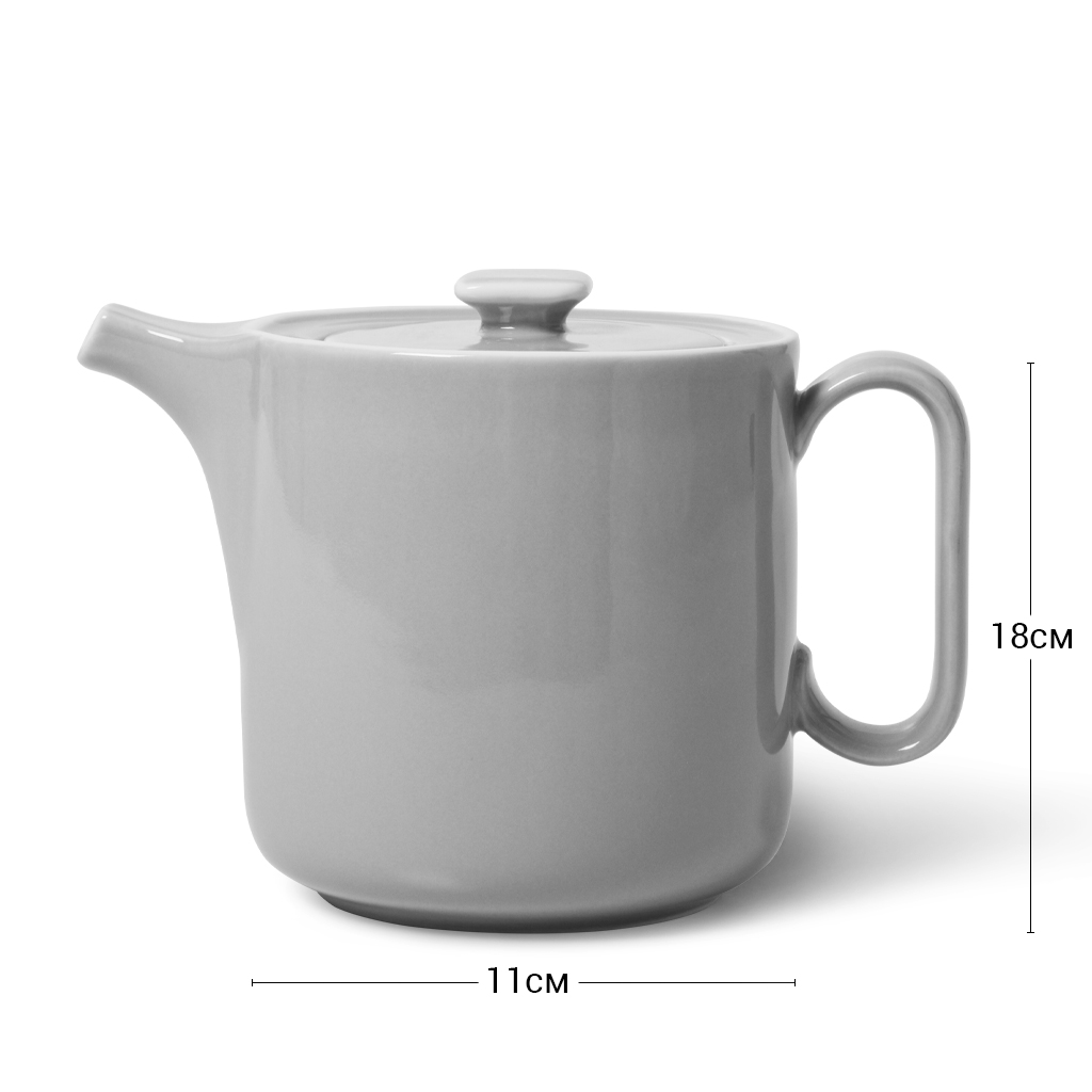 Фарфоровый чайник серый 700мл
