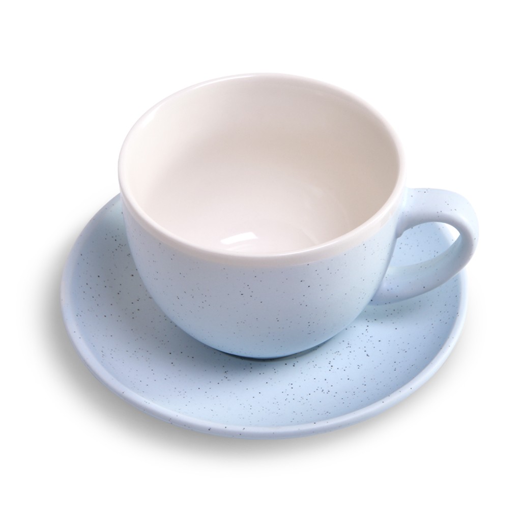 Чашка с блюдцем керамическая Голубая 250мл