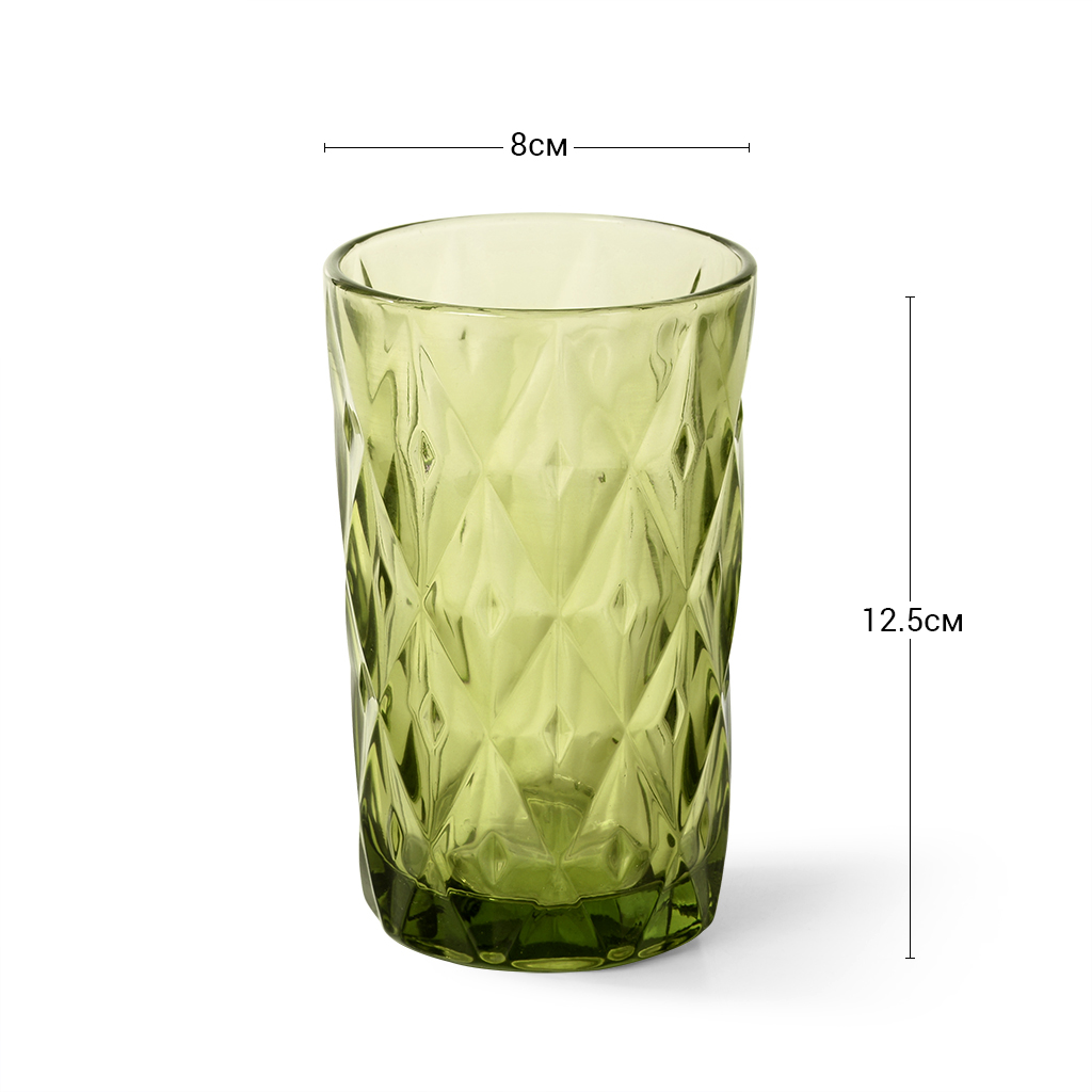 Набор стаканов 350 мл / 6 шт из цветного стекла зел.